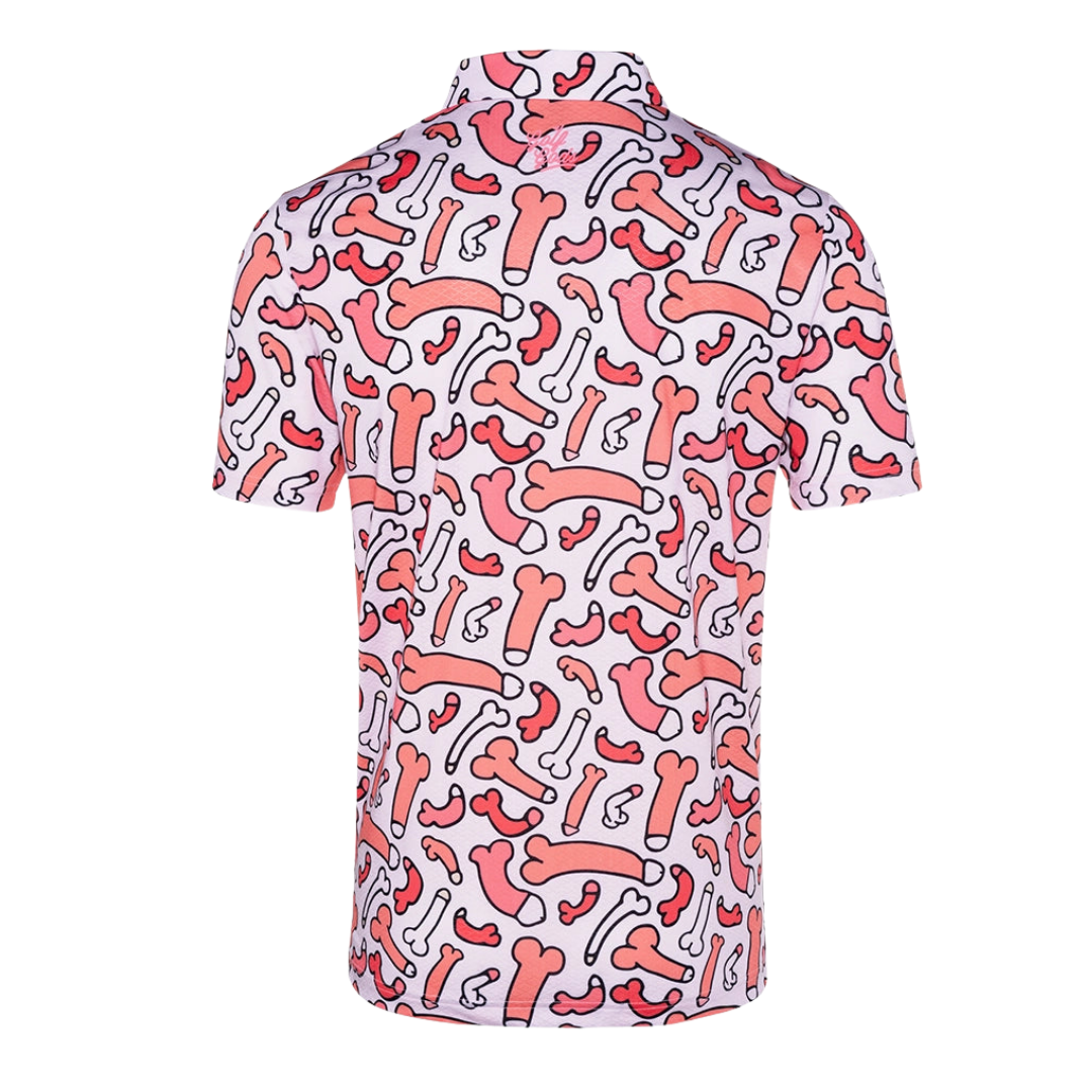 GOLF GODS - GOLF GODS Men's Ding Dong Pink Cool Tech Performance Polo - The Agora Bangkok